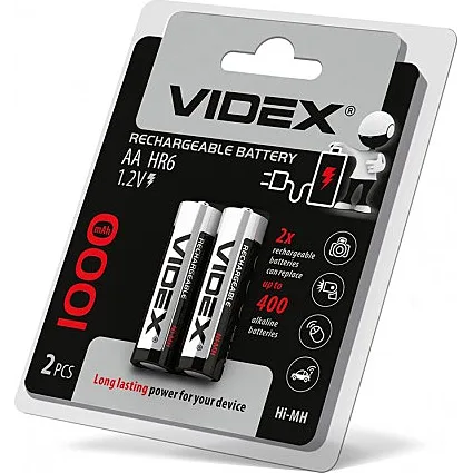 Акумулятор Videx AA/HR (пальчик) 1000mAh, 2 шт