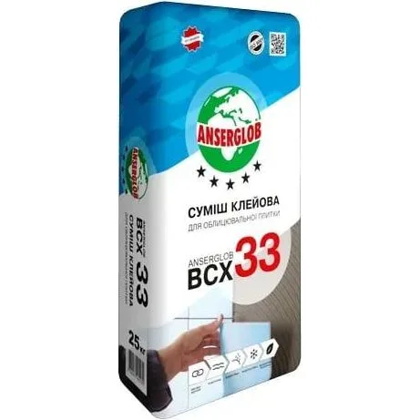 Клей Anserglob BCX-33 для плитки, 25 кг