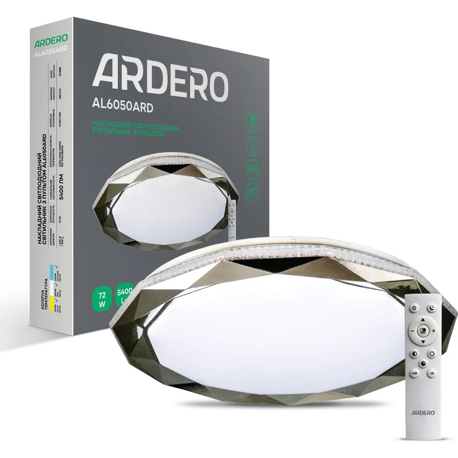 Світильник ARDERO коло 5400Lm 2700K-6500K LEGEND 72W AL6050