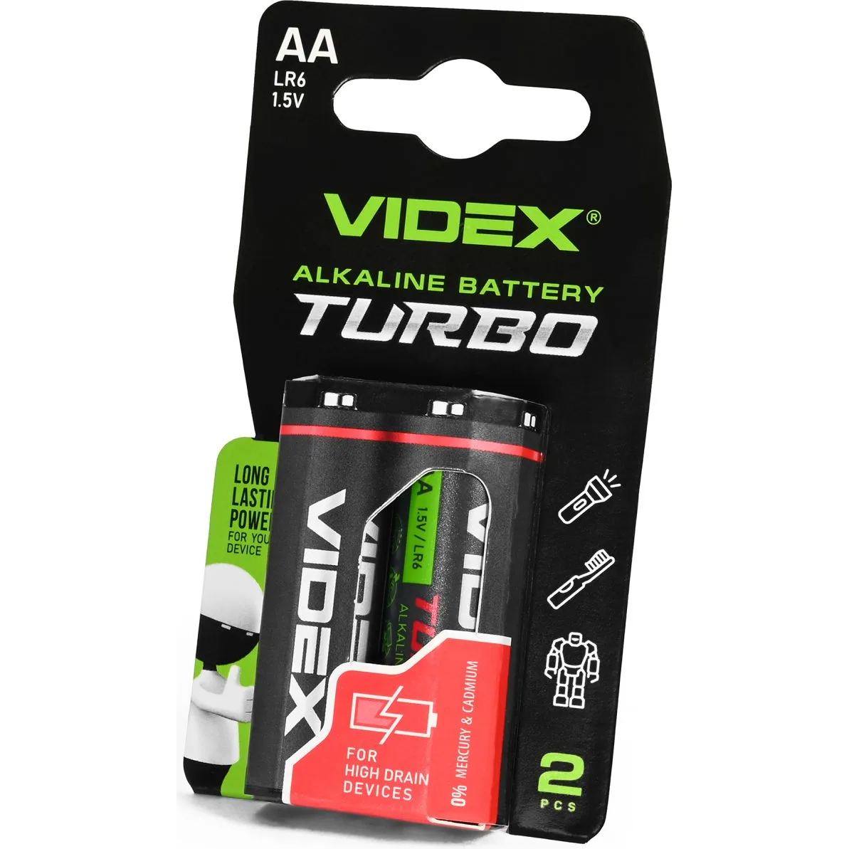 Батарейка VIDEX Alkaline Turbo LR06 (AA) C2 ціна за 2 шт