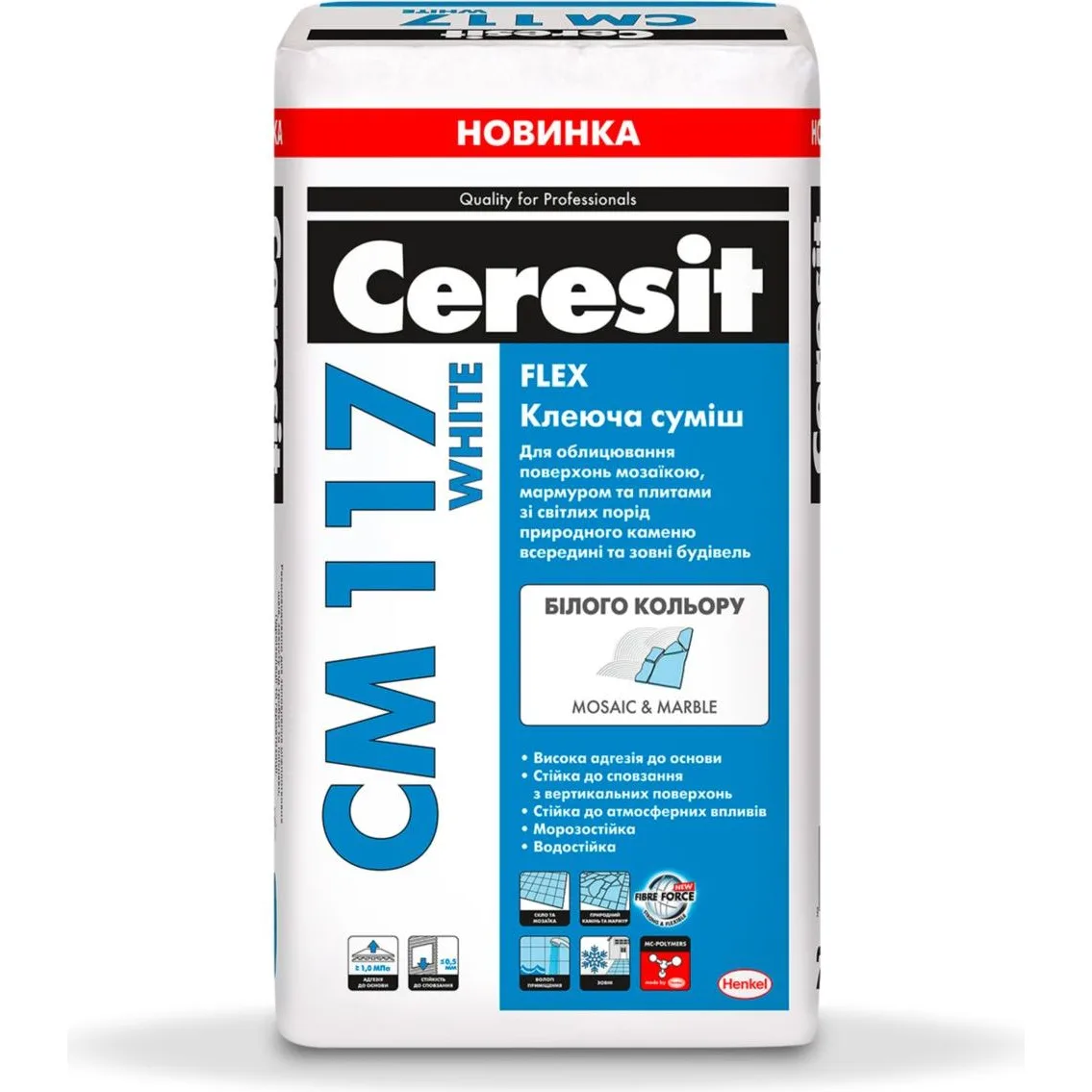 Клеюча суміш Ceresit СМ 117 біла, 25 кг