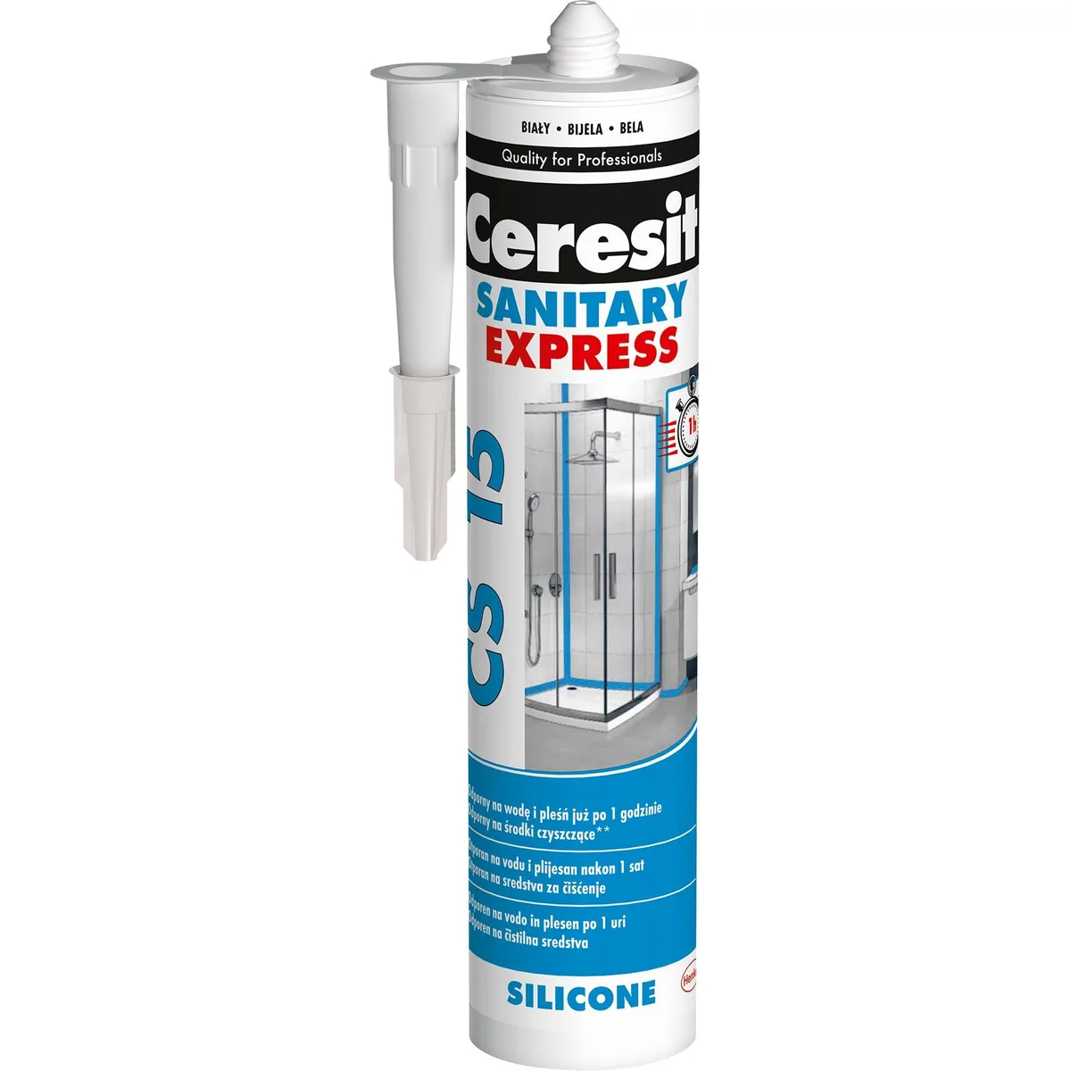 Герметик санітарний силіконовий Ceresit CS 15 Express білий
