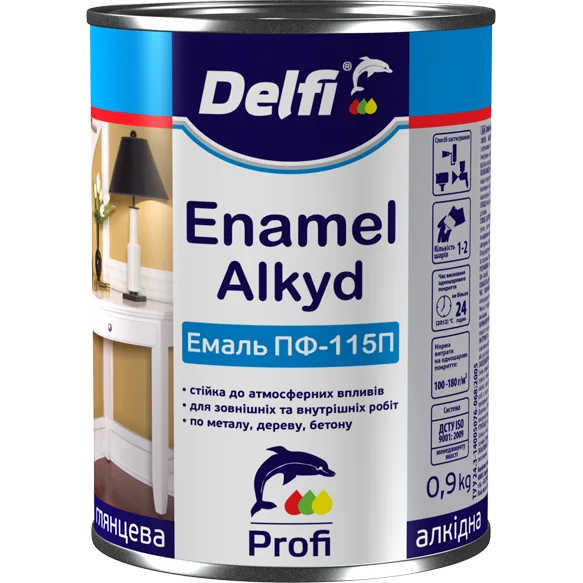 Емаль-115 Delfi темно-зелена, 0,9 кг