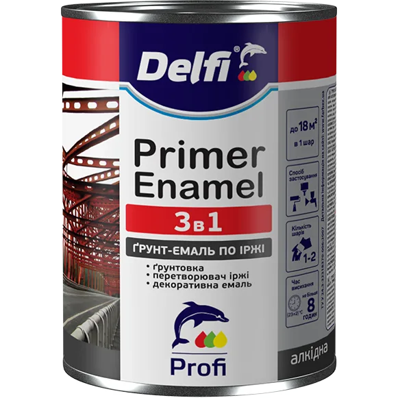 Ґрунт-емаль по іржі Delfi 3в1 синя, 0,9 кг