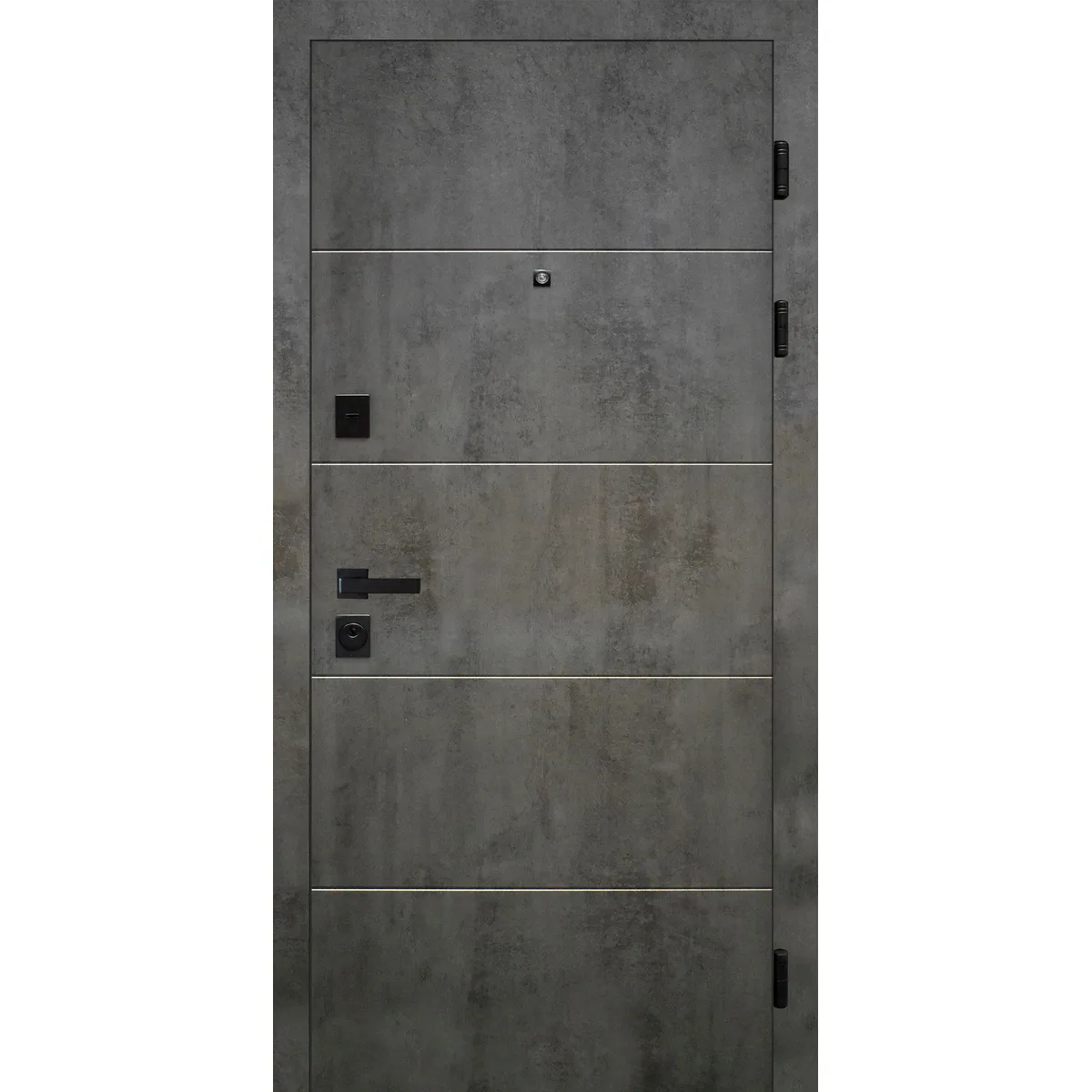 Двері HYGGE Apart 100 960 R Granite Бетон темний/білий супермат/ручка Comit чорна