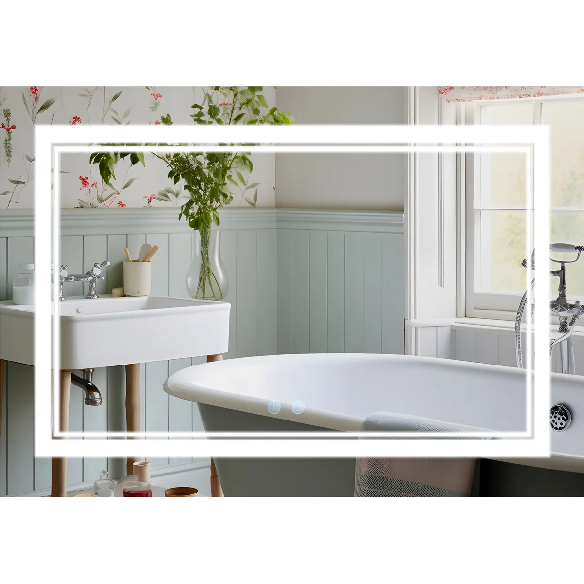 Дзеркало настінне Qtap Cardinal 1200×800 мм з LED-підсвіткою Touch, антизапотіванням і димером, QT0478C12080 46204
