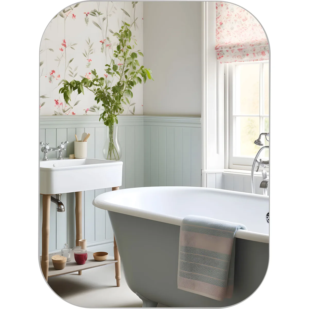 Дзеркало настінне Lidz Nicole, прямокутне із закругленими кутами, 450×600 мм
