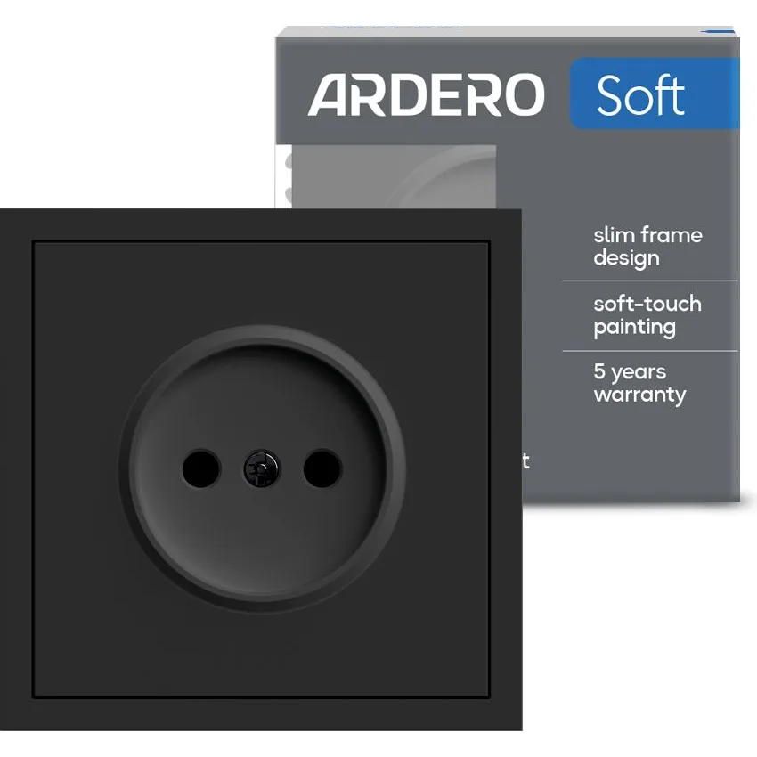 Розетка ARDERO Soft ER111-B без заземлення, механізм чорний, 16 А