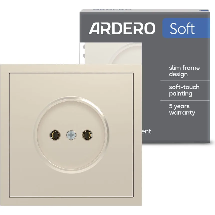 Розетка ARDERO Soft ER111-C без заземлення, механізм шампань, 16 А