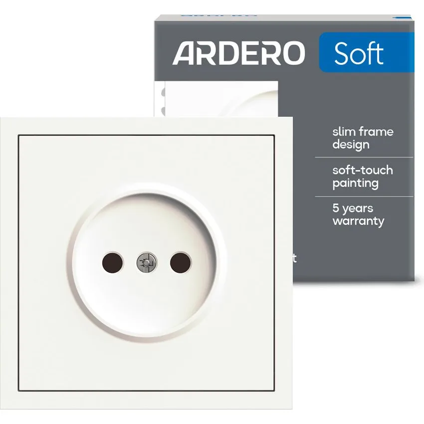 Розетка ARDERO Soft ER111-W без заземлення, механізм білий, 16 А