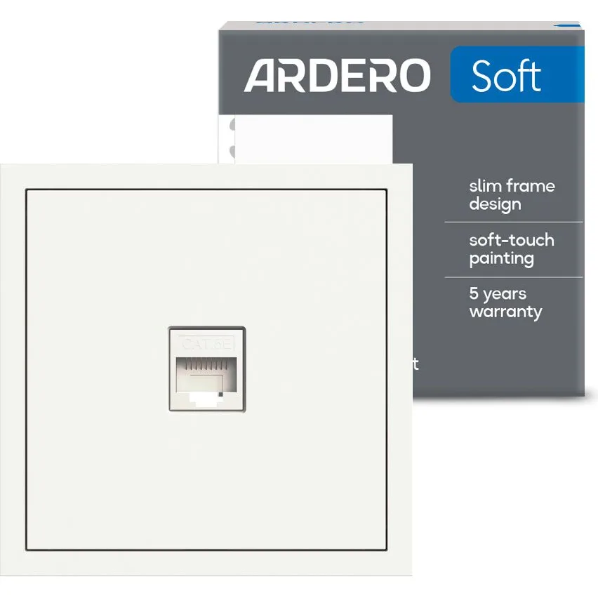 Розетка комп'ютерна ARDERO Soft ER151PC-W, механізм білий