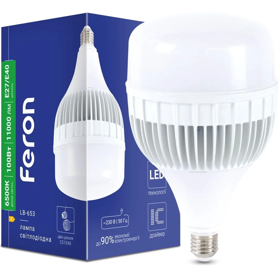 Лампа FERON A653 230V 100W 11000Lm E27 6500K 80200