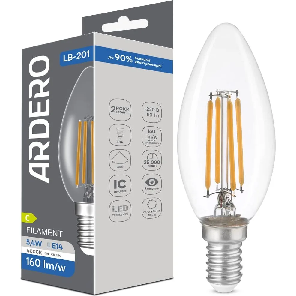 Лампа FERON LB-201 C35 230V 5,4W 865Lm E14 4000K 80847