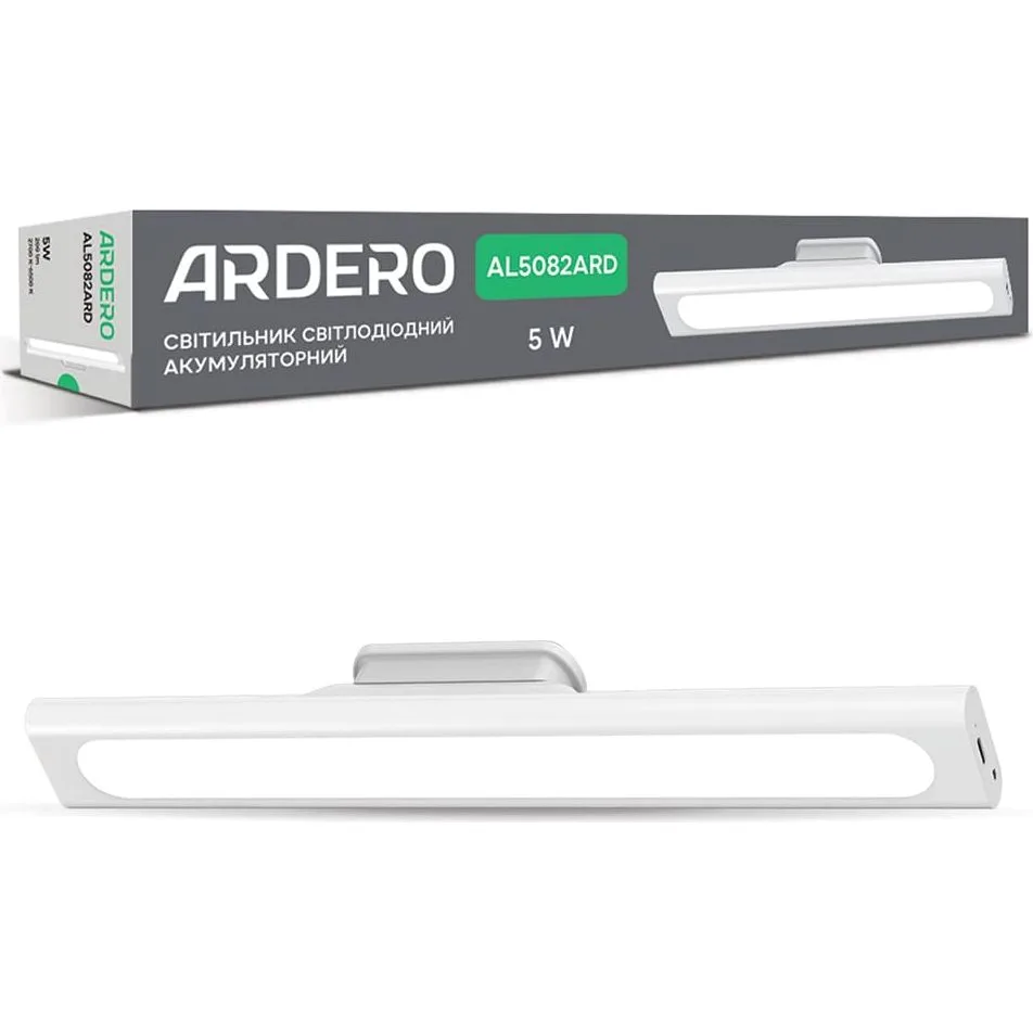 Світильник FERON AL5082ARD 5W 200LM 2700-6500K акумуляторний 1200mA, USB 350×40×50 мм 80501