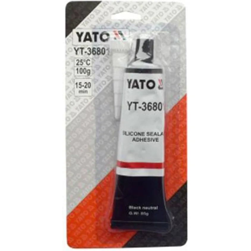 Клей-герметик силіконовий YATO чорний, 85 г