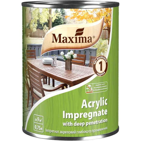 Імпрегнат Maxima акриловий глибокого проникнення, волоський горіх, 0,75 л