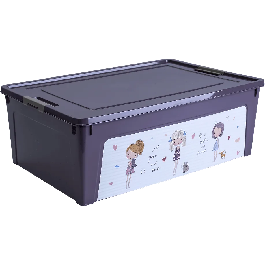 Контейнер SmartBox з декором дівчата, фіолетовий, 11,7 л