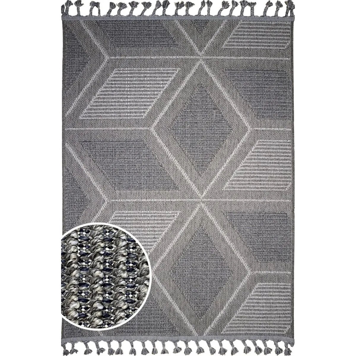 Килим Calido 08325B 1,4×2 м D.Grey/L.Grey