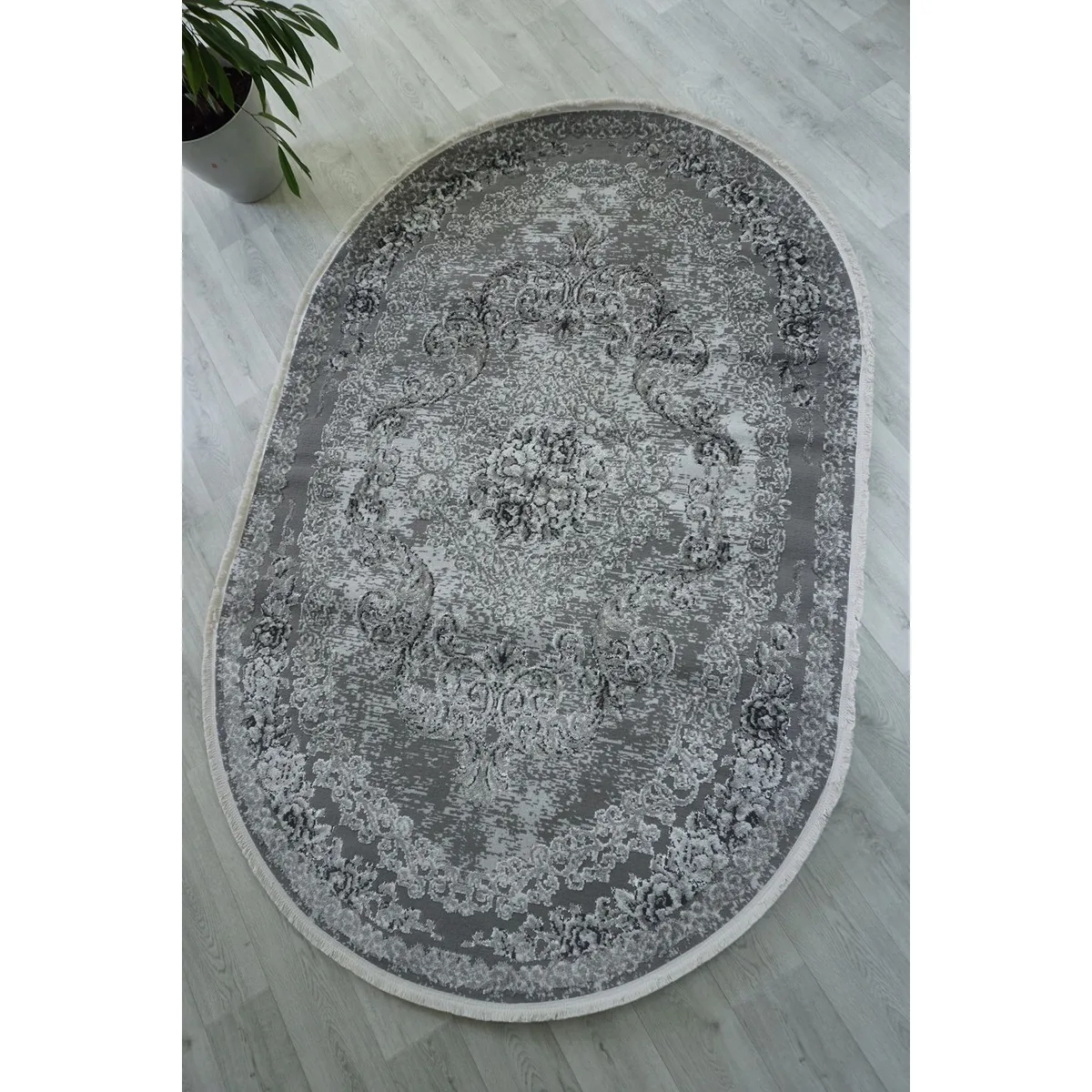 Килим Granada С462А овальний 2,5×3,5 м D.Grey/L.Grey