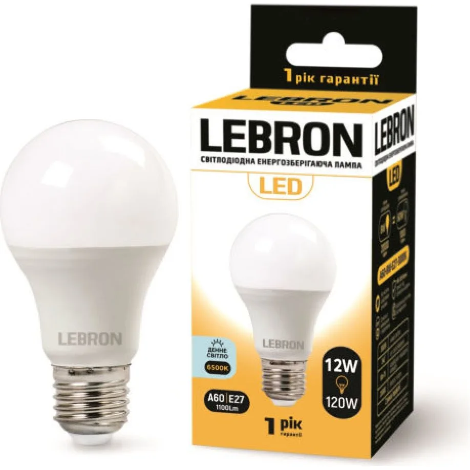 LED лампа LEBRON L-A60 12W Е27 6500K 1100Lm