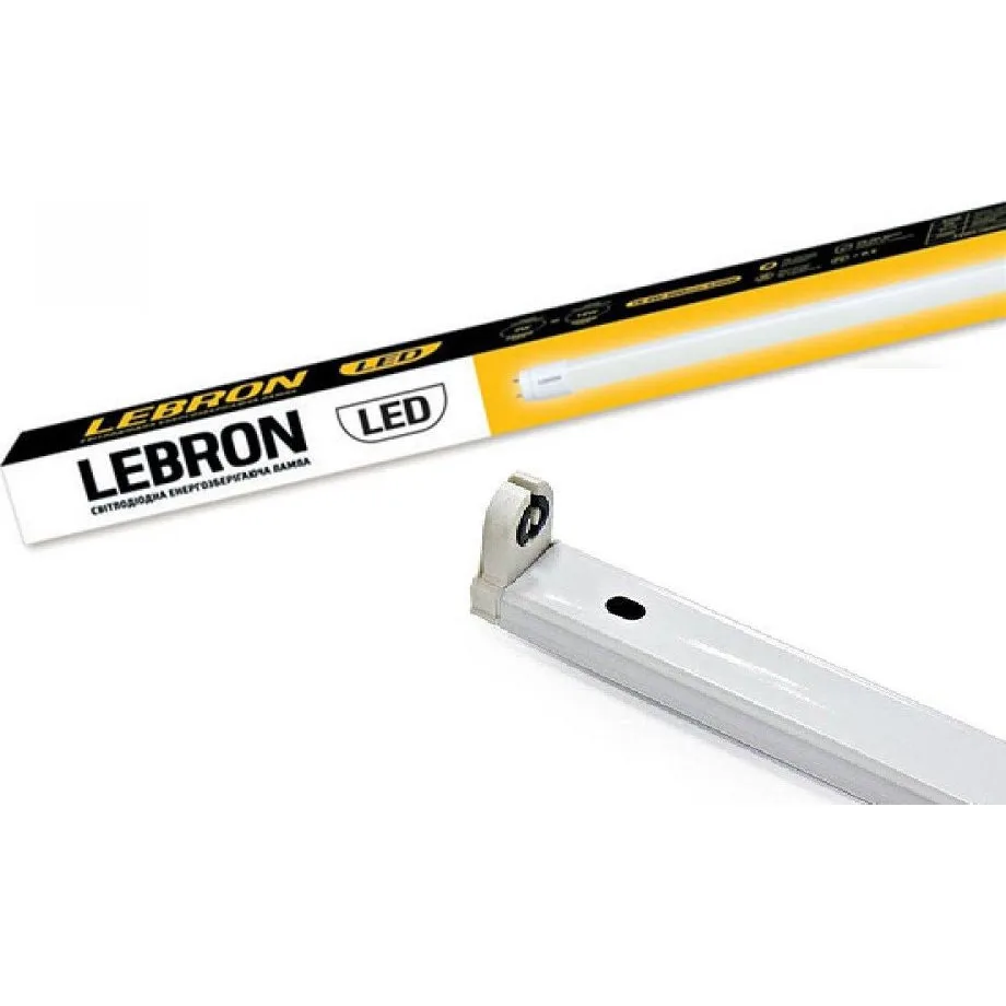 LED лампа LEBRON L-T8-HR 18W 1200 мм G13 6200K, з тримачем 16-44-12