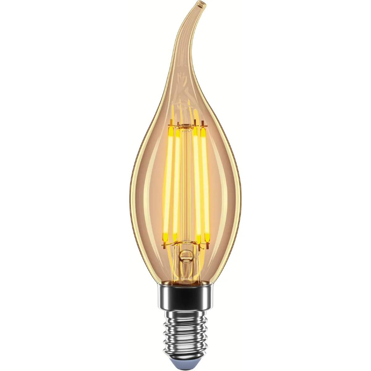 LED лампа філаментна VELMAX V-Filament-Amber-C37t 4W E14 2200K 400Lm, янтарна
