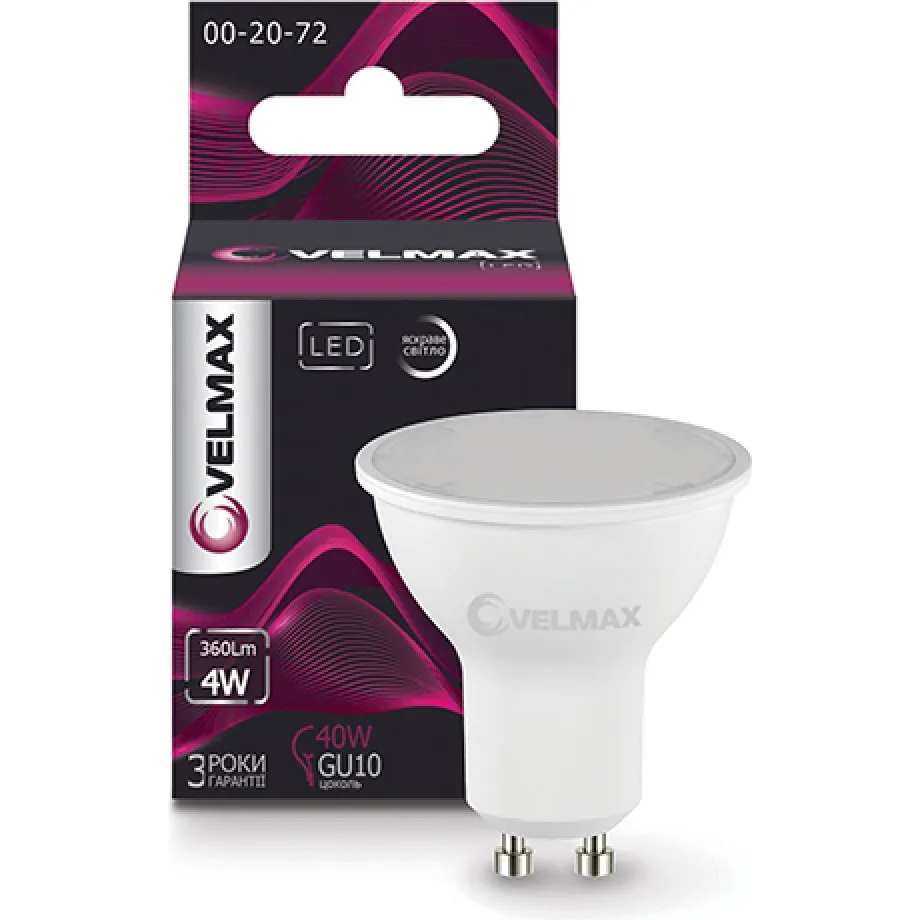 LED лампа VELMAX V-MR16 4W GU10 4100K 21-14-64