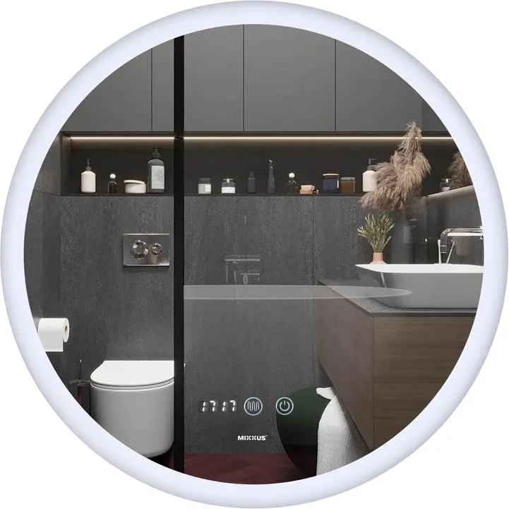 Дзеркало MIXXUS Plain MC10-60 (годинник, LED-підсвічування, антизапотівання)