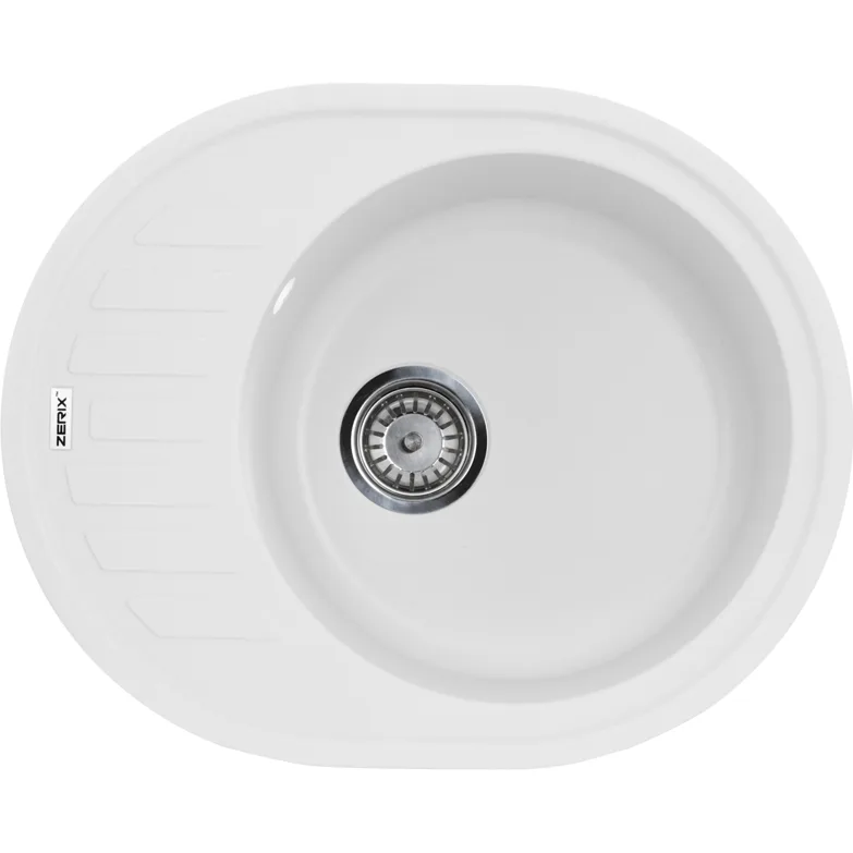 Мийка кухонна гранітна ZERIX ZS-6250R-01 біла