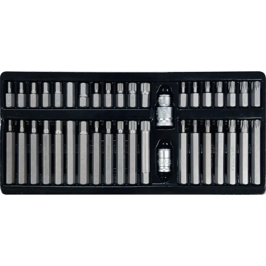 Набір насадок викруткових YATO, адаптери 1/2", 3/8", HEX SPLINE TORX CrV YT-0400