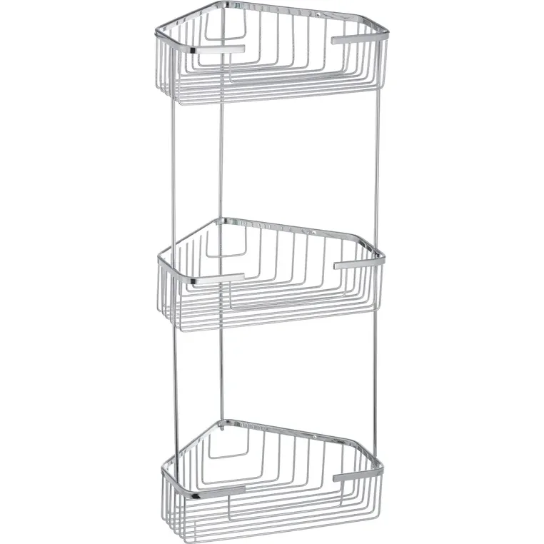 Полиця кутова 3-ярусна ZERIX LR335-2 (решітка) 250×250 мм