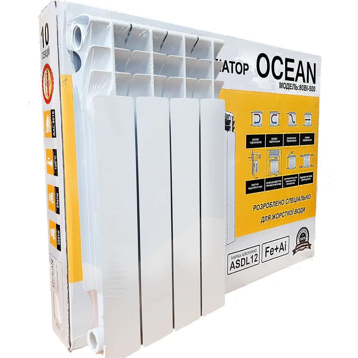 Радіатор OCEAN біметалевий 570×80