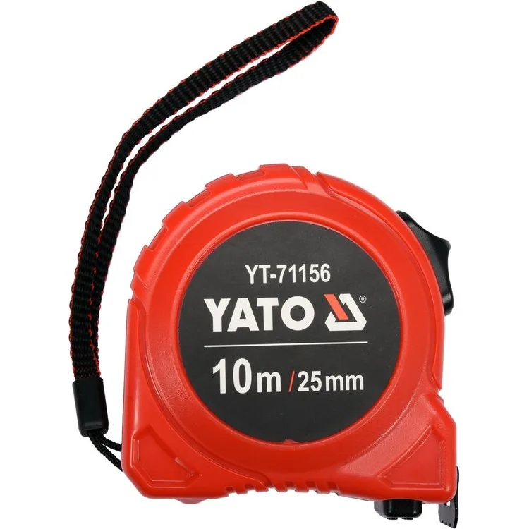 Рулетка YATO L=10 м×25 мм, нейлон, подвійний блок YT-71156