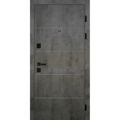Двері HYGGE Apart 100 960 R Granite Бетон темний/білий супермат/ручка Comit чорна