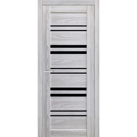 Двері зібрані TM Doors C017 BG ясен сизий, чорне скло, 70 см, права