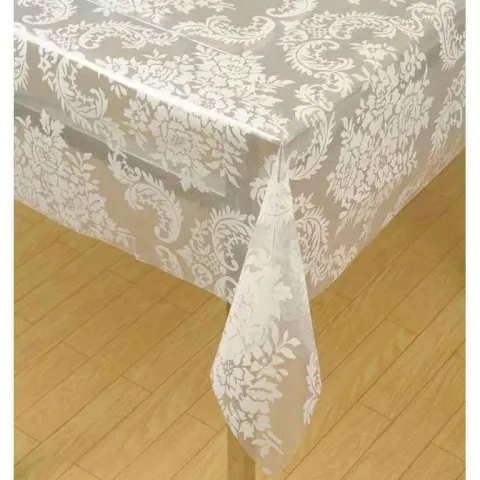 Плівка силіконова Dariana 1,35×30 м A106TM, прозора з білим орнаментом, ціна за м.п.