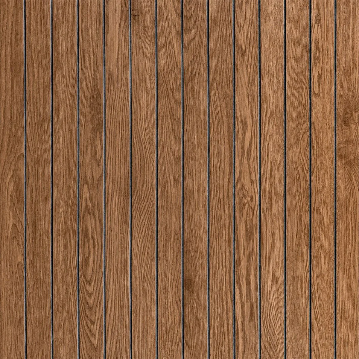Самоклейка плитка РЕТ 3D рейки тік горіховий 600×600×2,5 мм SW-00002202