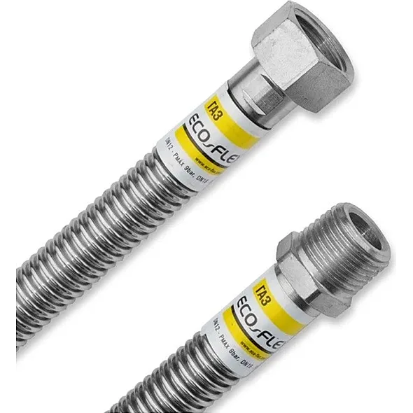 Шланг для газу Eco-Flex нержавіючий d12 1/2×1/2 ВЗ 80 см