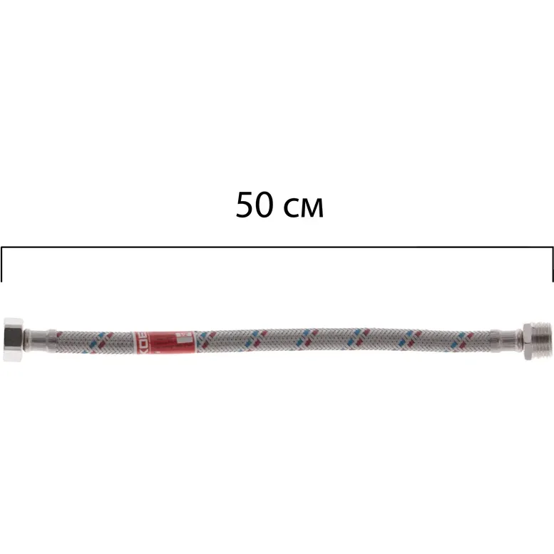 Шланг в нержавіючому обплетенні (ВН) PF F1/2 F1/2, 500 мм KOER