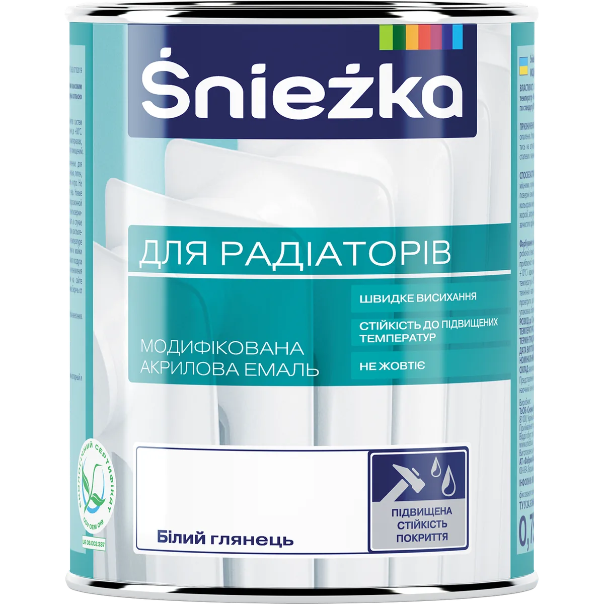 Емаль акрилова Śnieżka для радіаторів, 0,4 л