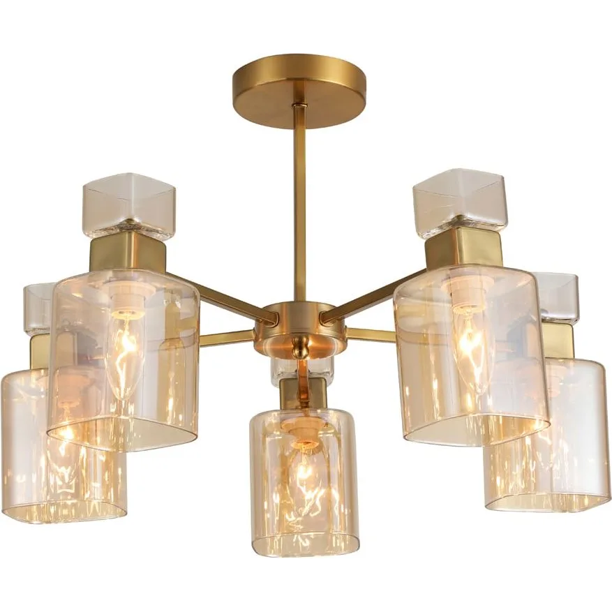 Світильник стельовий ARD Olivia BL1150-2 E14×5, 550×360 мм, золотий