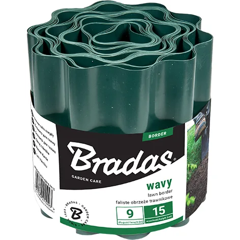 Бордюр садовий газонний хвилястий Bradas OBFG 0915 зелений, 15 см × 9 м
