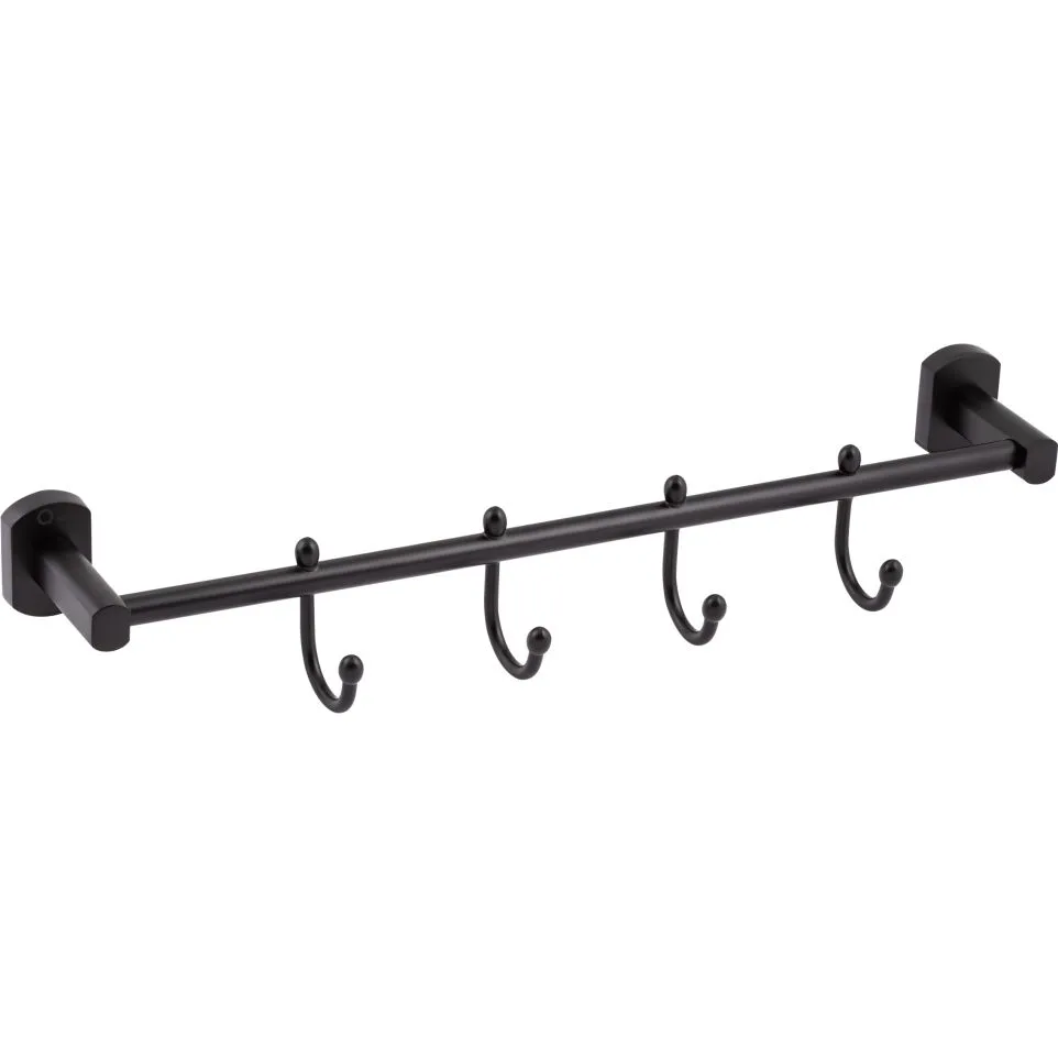 Тримач для рушника Qtap Liberty Black, 4 гачки, 450 мм QTLIBBLM1154-4