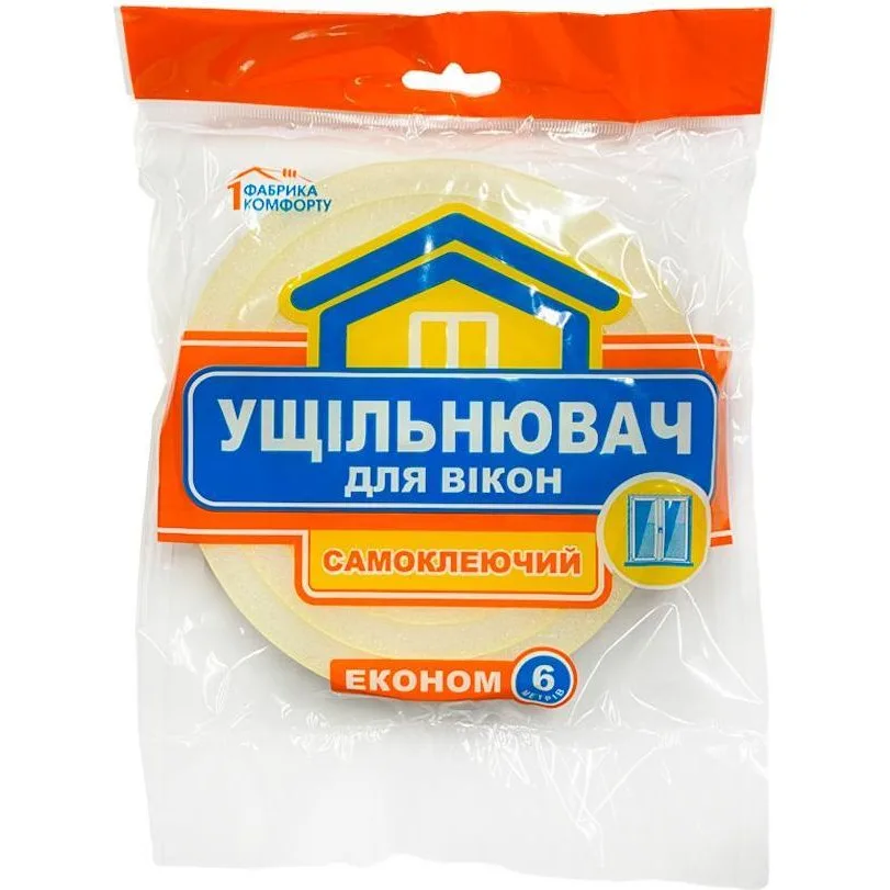 Ущільнювач для вікон самоклеючий "Економ", 10×8 мм, 6 м, білий