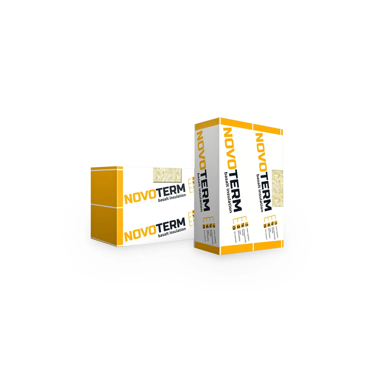 Вата кам'яна NOVOTERM НТ Вент Фасад, 80 кг/м³, 1000×600×50 мм, 6 шт — 3,6 м²