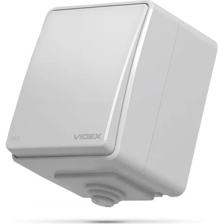 Вимикач 1-клавішний VIDEX Binera IP65 сірий VF-BNW11-G