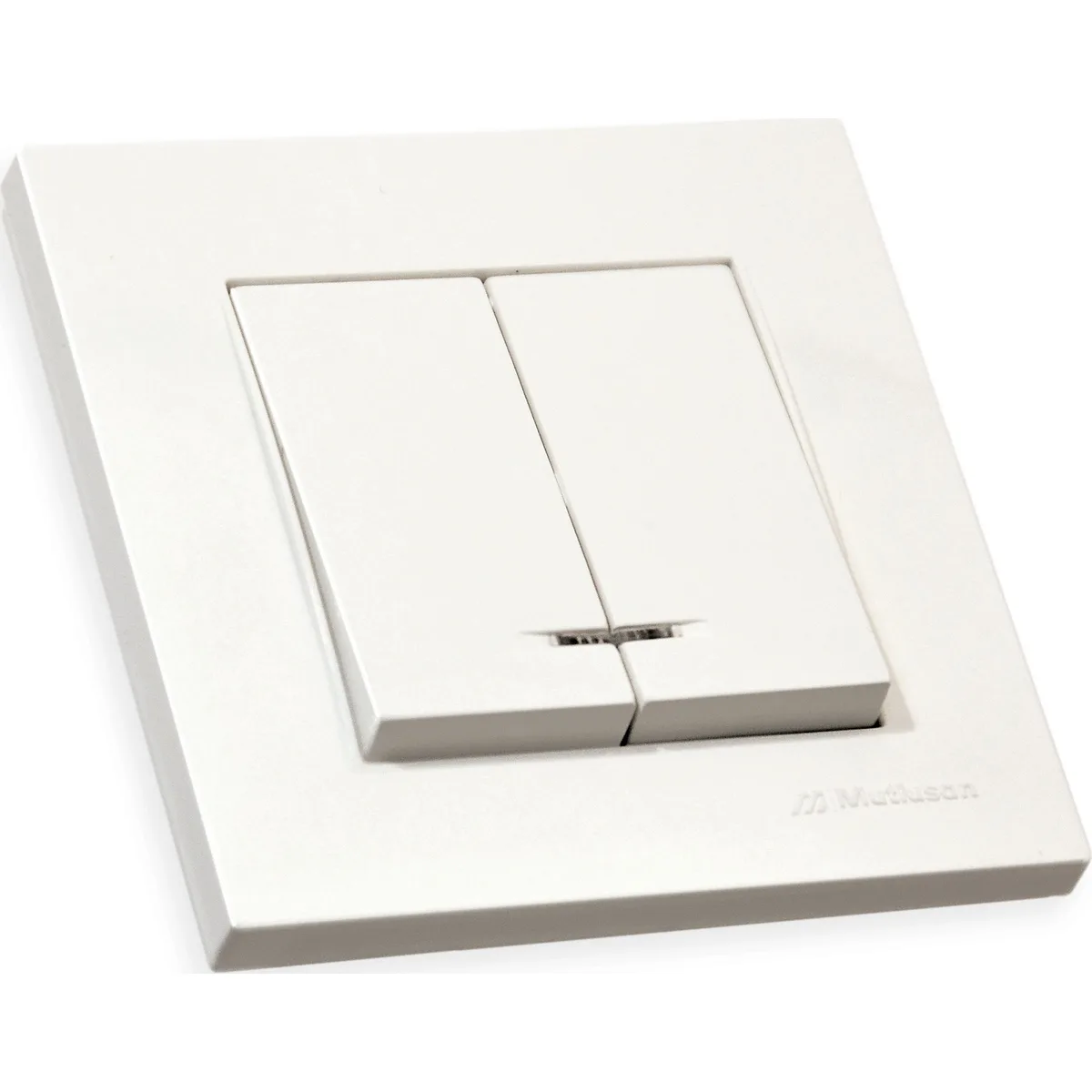 Вимикач 2-клавішний Mutlusan Rita білий, 10 А, зі світловим індикатором