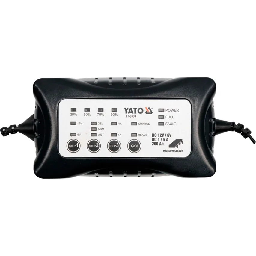 Зарядний пристрій YATO 6/12 V, 1-4 A, 200Ah (DW) YT-8300