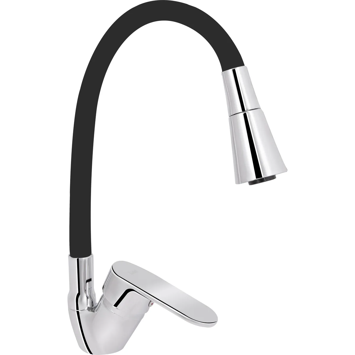 Змішувач для кухні Lidz Tani 008F3 Chrome/Black з гнучким виливом