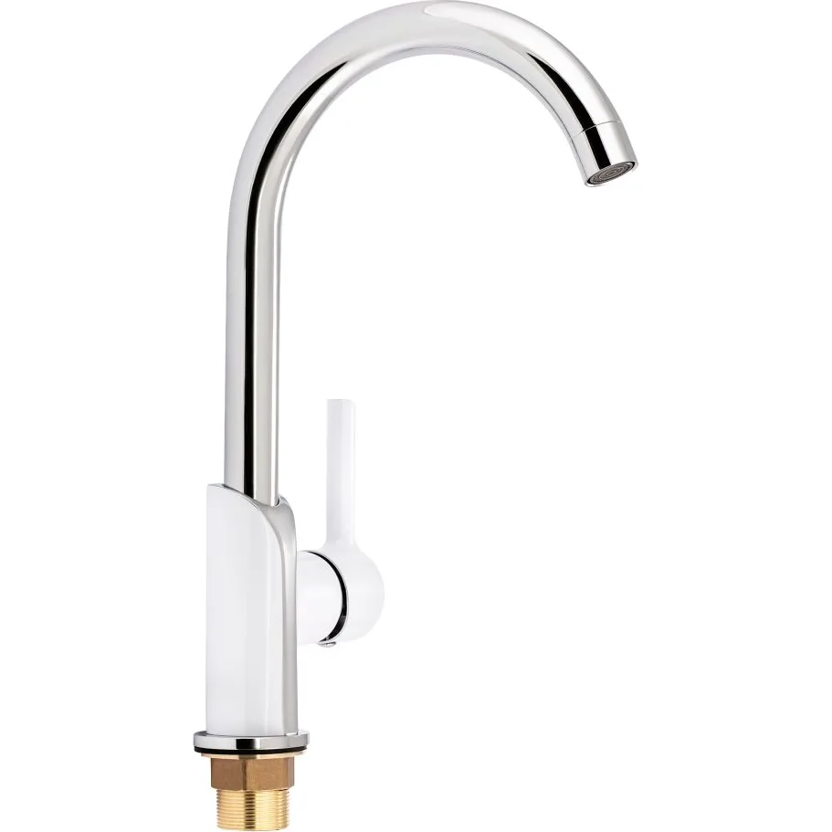 Змішувач для кухні Qtap Grand Chrome/White (k35) QTGRAWCR007F